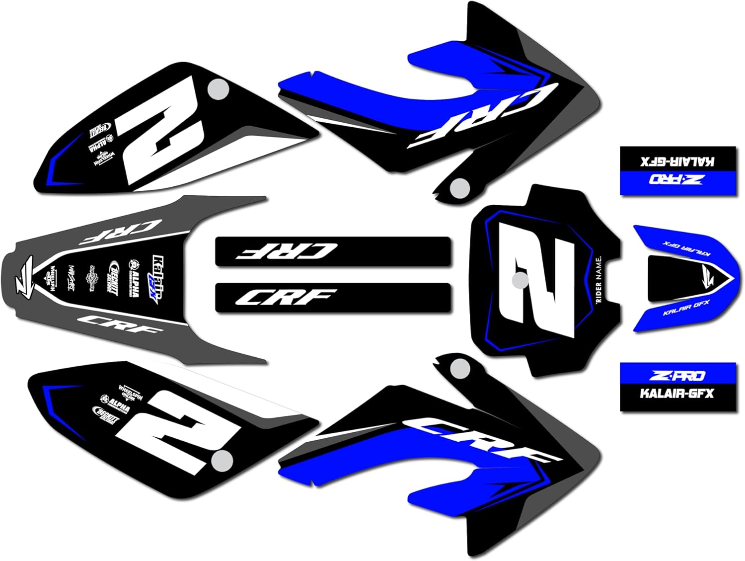 Graphics Kit for Honda CRF80 /CRF100 (2004-2016) Lightning Series Red 16 Mil - Dirt Pit Bike Motorcycle Stickers, Dirtbike Racing Automotive Decal no-Plastics