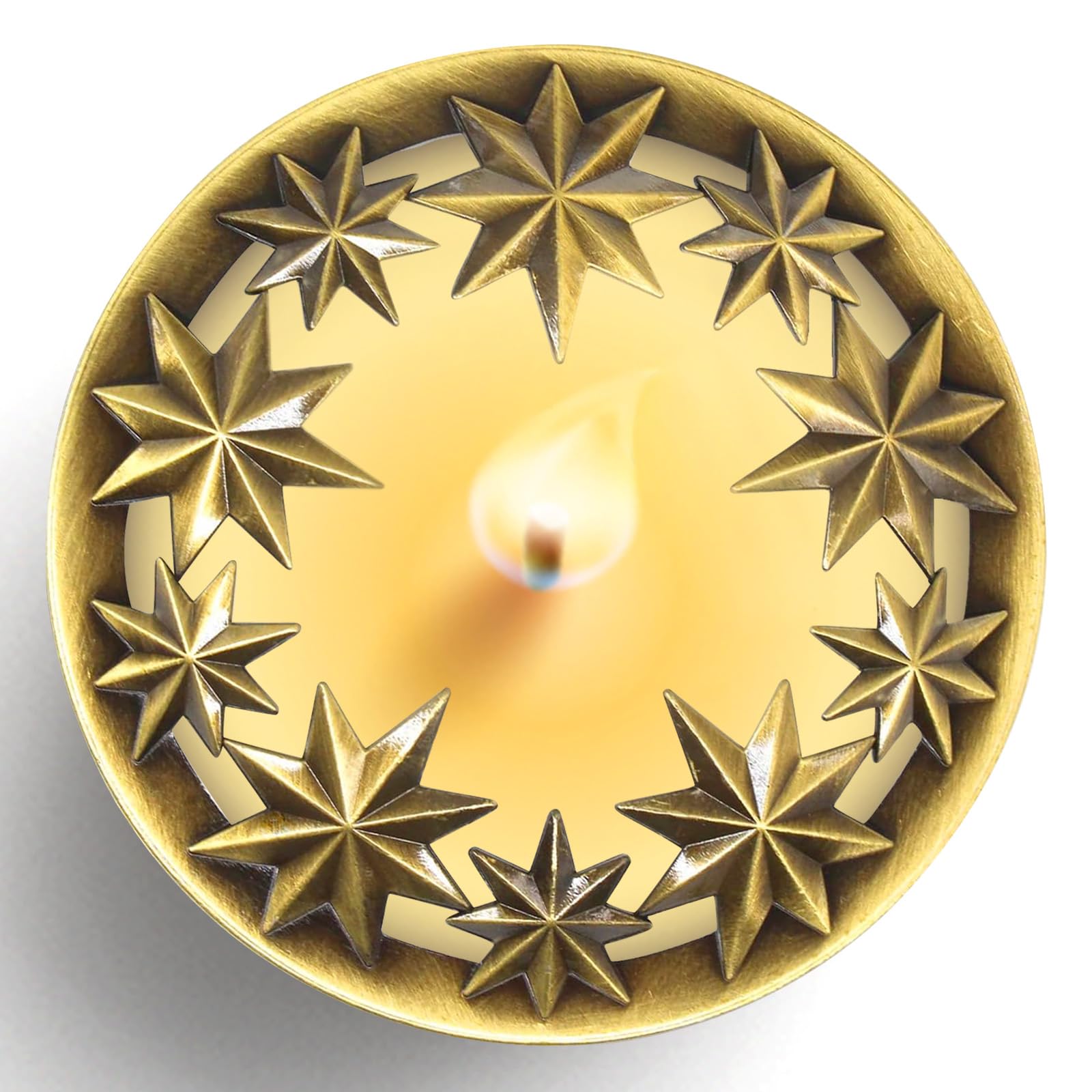 Hion Scented Candle Topper Cover to Burn Evenly, Illuma Lid Candle Jars Accessories Decoration Gifts for Women, Elegant Carved Shades Sleeves Increases Atmosphere Party(All-Star Golden)