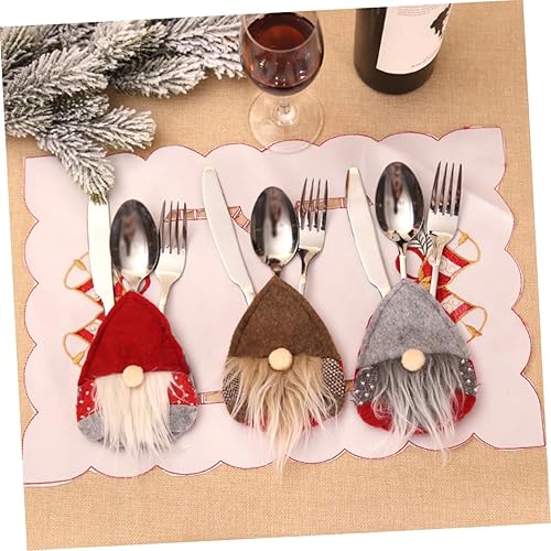 Miniatura 7 de NOLITOY Juego de cubiertos de Navidad de 24 piezas, decoración de Navidad, decoración nórdica, decoración de mesa de comedor, soporte de cubiertos