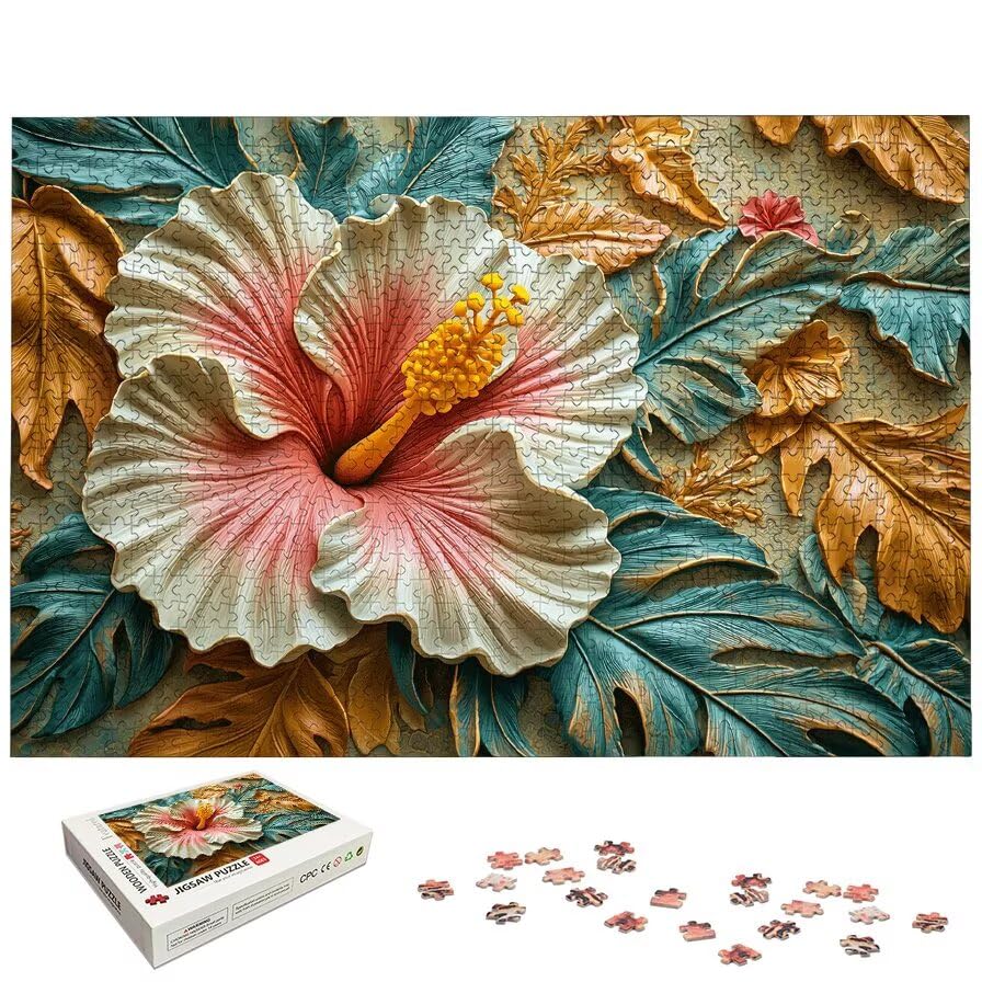 Puzzle 5000 elementów kwiat, puzzle 5000 elementów dla dorosłych i dzieci od 14 lat, fabryczne drewniane puzzle z wykwintnym pudełkiem do pakowania, puzzle do dekoracji ścian, pomysł na prezent dla