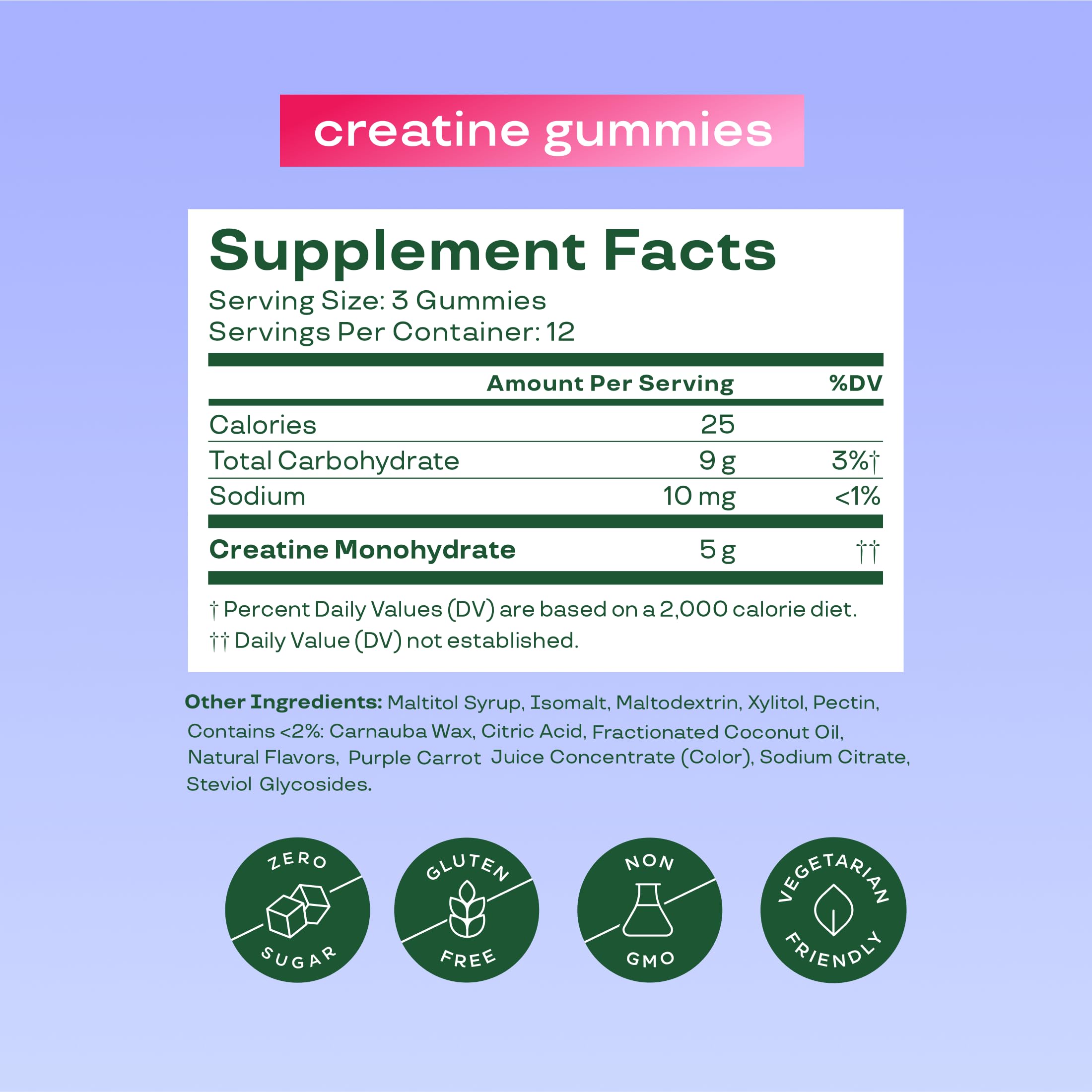 Bloom Nutrition Creatine Monohydrate Gummies, Berry Boost, 12 Servings — Amazon image 2