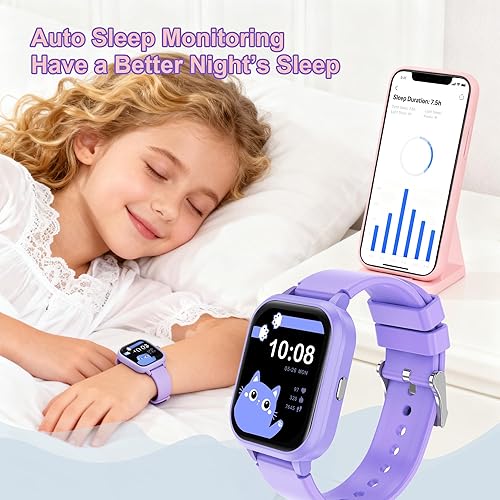 Miniatura 4 de Reloj inteligente para niños y niñas, IP68 reloj para niñas con más de 20 modos deportivos, rastreador de fitness para niños de 1.8 pulgadas con