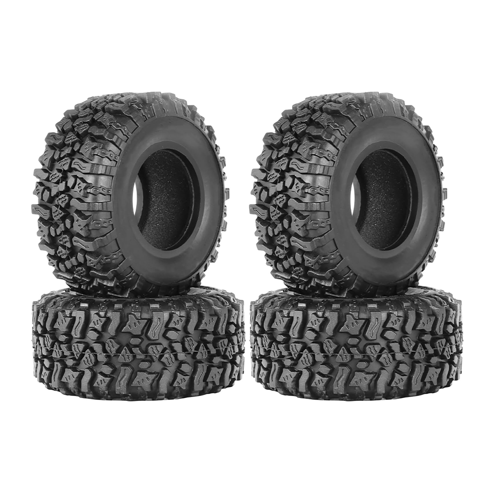 KINGCOO 4PCS RC Crawler Rubber Tires 1.9 inch Wheels Tyres for 1:10 RC Rock Crawler Car Off-road Model Car for Axial SCX10 90046 CC01 D90 D110 TF2 Tamiya TRX4 Gen8 Upgrade Parts (90x40mm)