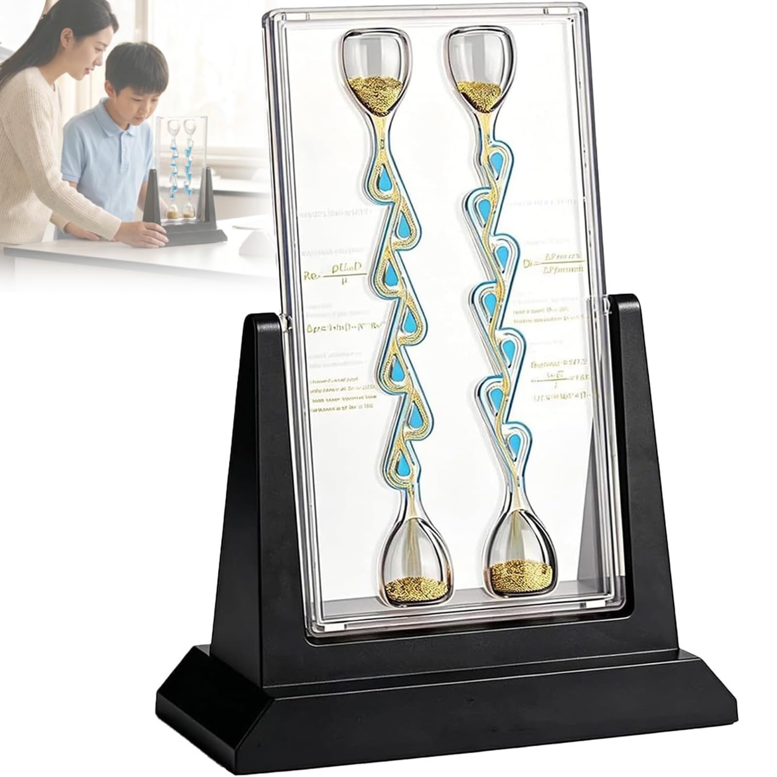 Wsexyy Unidirectional Flow Hourglass, Fluid Phenomena STEM Learning Kit, 137.5° Golden Bifurcation Angle, 7-Level Channel, Anti-Backflow Physics Science Kit