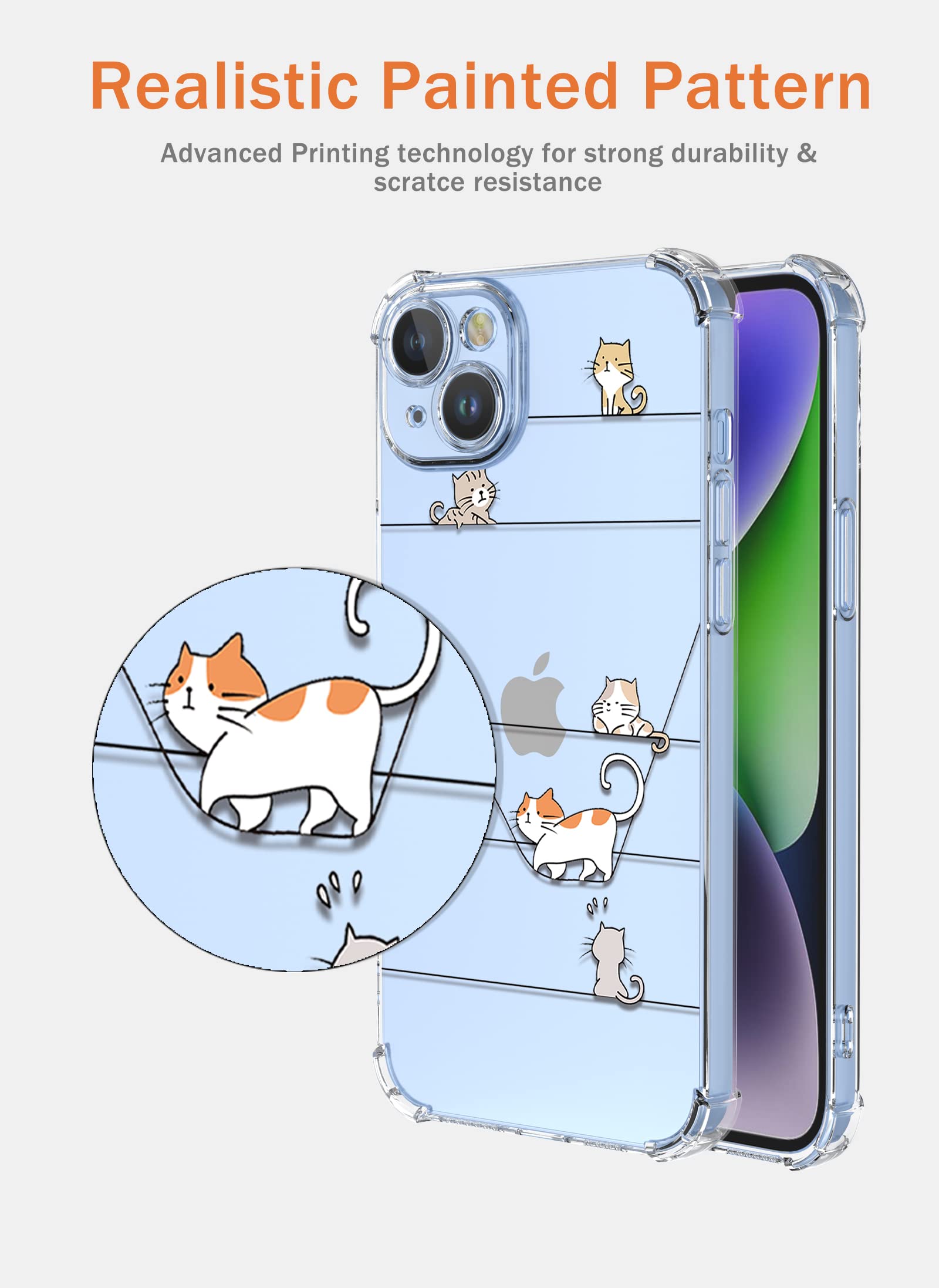 XINYEXIN Cover per Motorola Moto E32, Custodia Floreale per Ragazza Donna Motivo Floreale Trasparente TPU Antiurto Custodia Protettiva Telefono - Cat