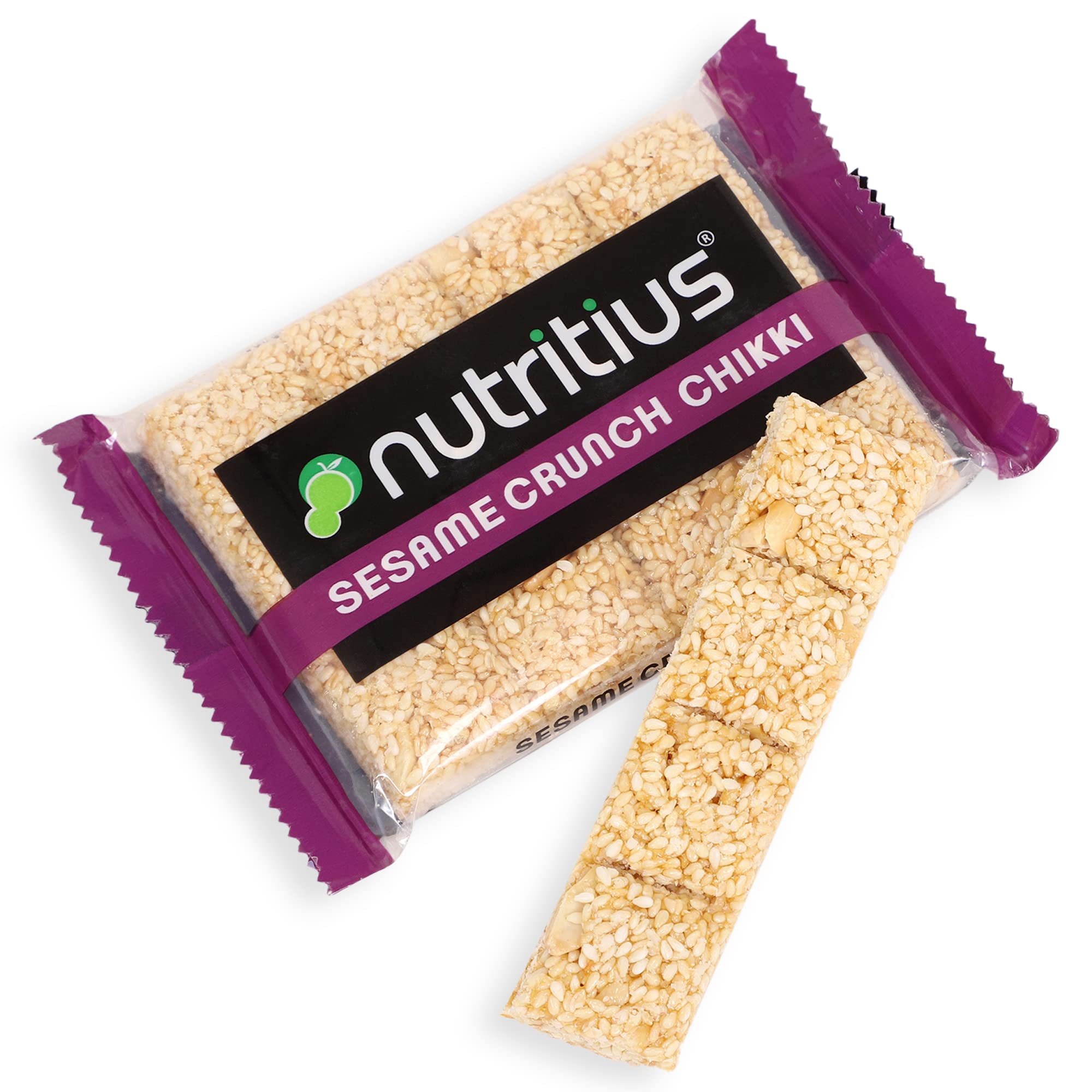 Nutritius Sesame Crunch Chikki 100g (Pack of 12) + 1 FREE Surprise Chikki (26g) | Till Chikki | Gajak | White Til | Winter Snack | Sesame Bar | Made with Jaggery | No Glucose Syrup | No Preservatives | Gluten Free | Indian Sweets | Gajak (B07FDLS8V9) Amazon Price History, Amazon Price Tracker