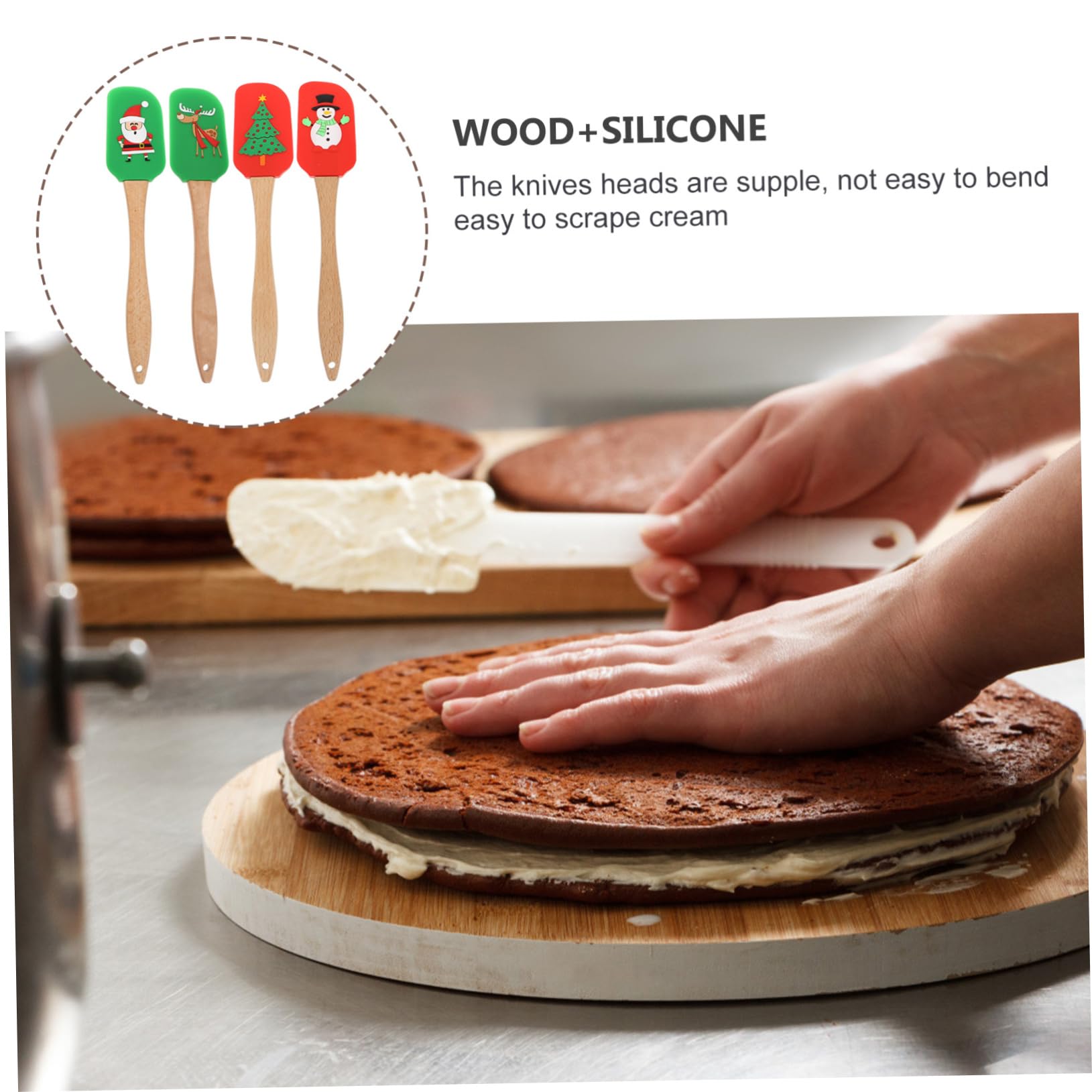 Alipis Espátula Pastelera De Silicona Duradera Orificio Para Colgar Ideal Para Mantequilla y Repostería