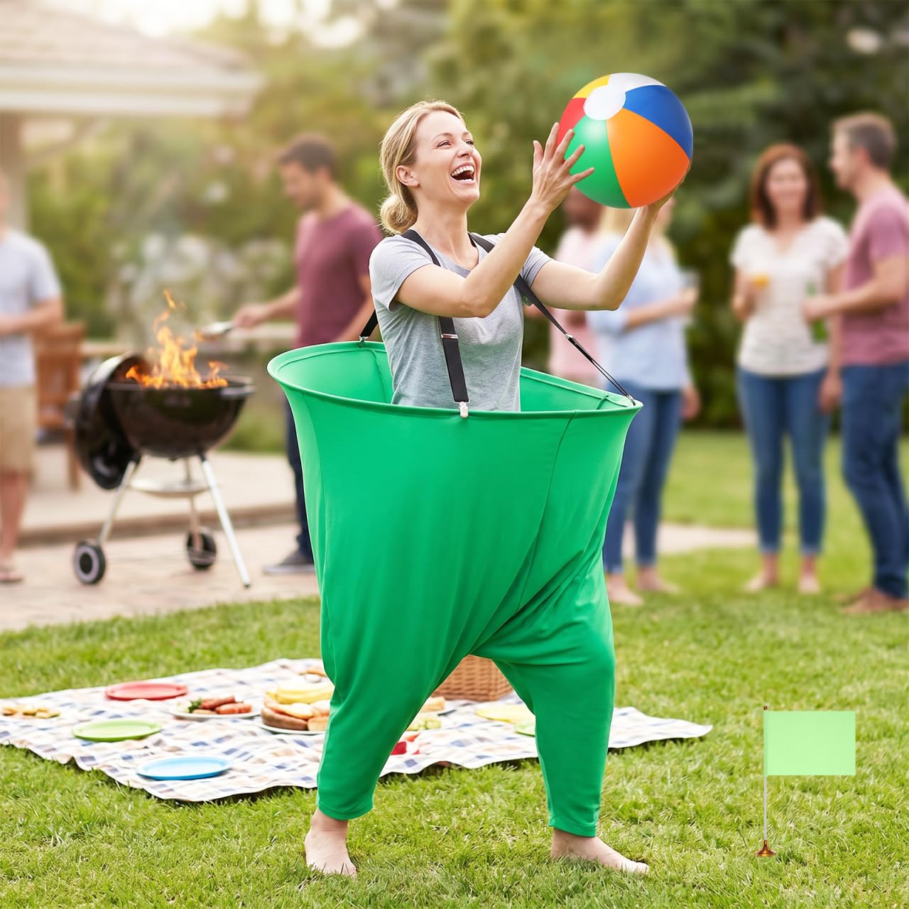 Didiseaon Juego de 4 piezas Granny Pants para patio con 24 bolas, 4 bombas