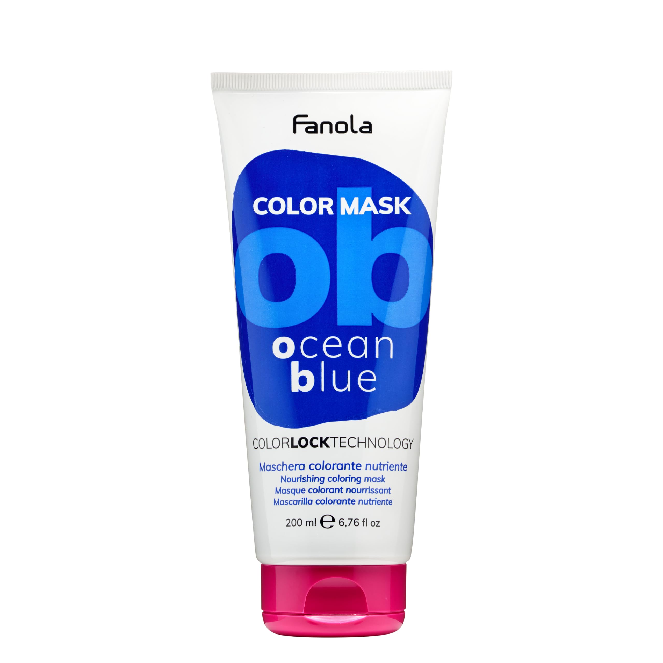Fanola Nourishing Colour Mask, Nourishing and Conditioning Pigmented Hair Mask to Intensify Color and Temporarily Dye Hair, for Natural, Coloured and Bleached Hair, Ocean Blue Shade, 200ml