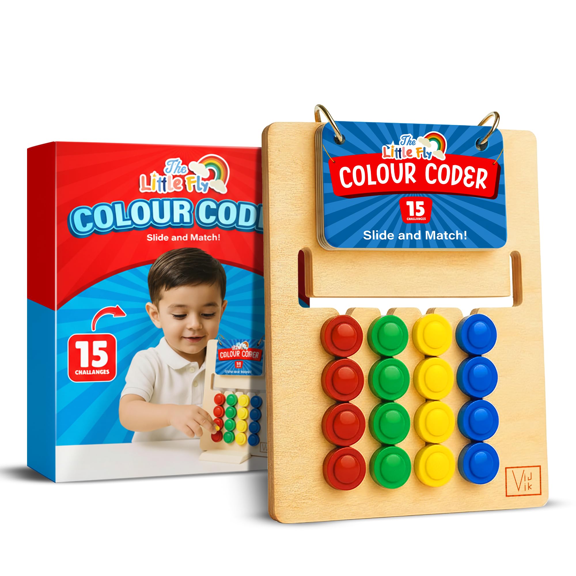 VIJVIK Wooden Color Sorting & Matching Toy – Montessori Learning