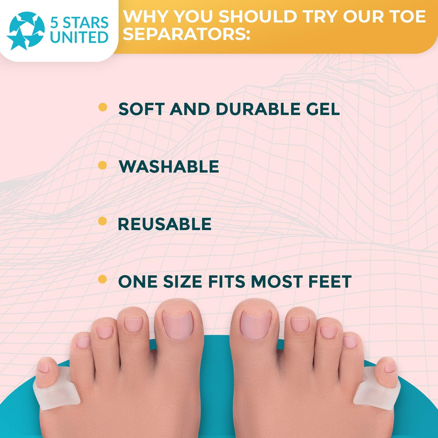 Buy Toe Separators Hammer Toe Straightener 4Pack Pinky Toe Toe