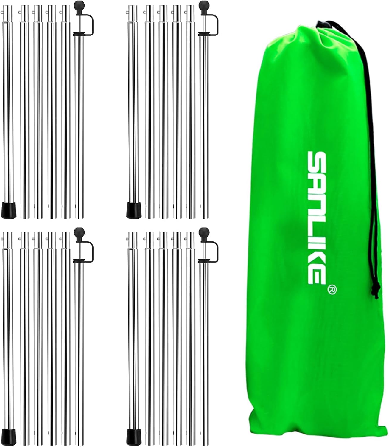 Telescoping Tarp Poles Set of 4 – 90″ Canopy Poles for Camping