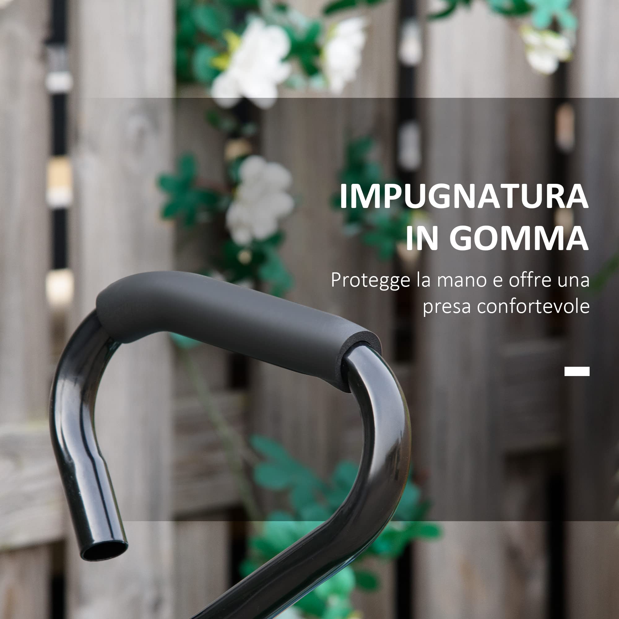 Outsunny Carrello Rimorchio a Mano da Giardino 250kg, 108x52x100 cm