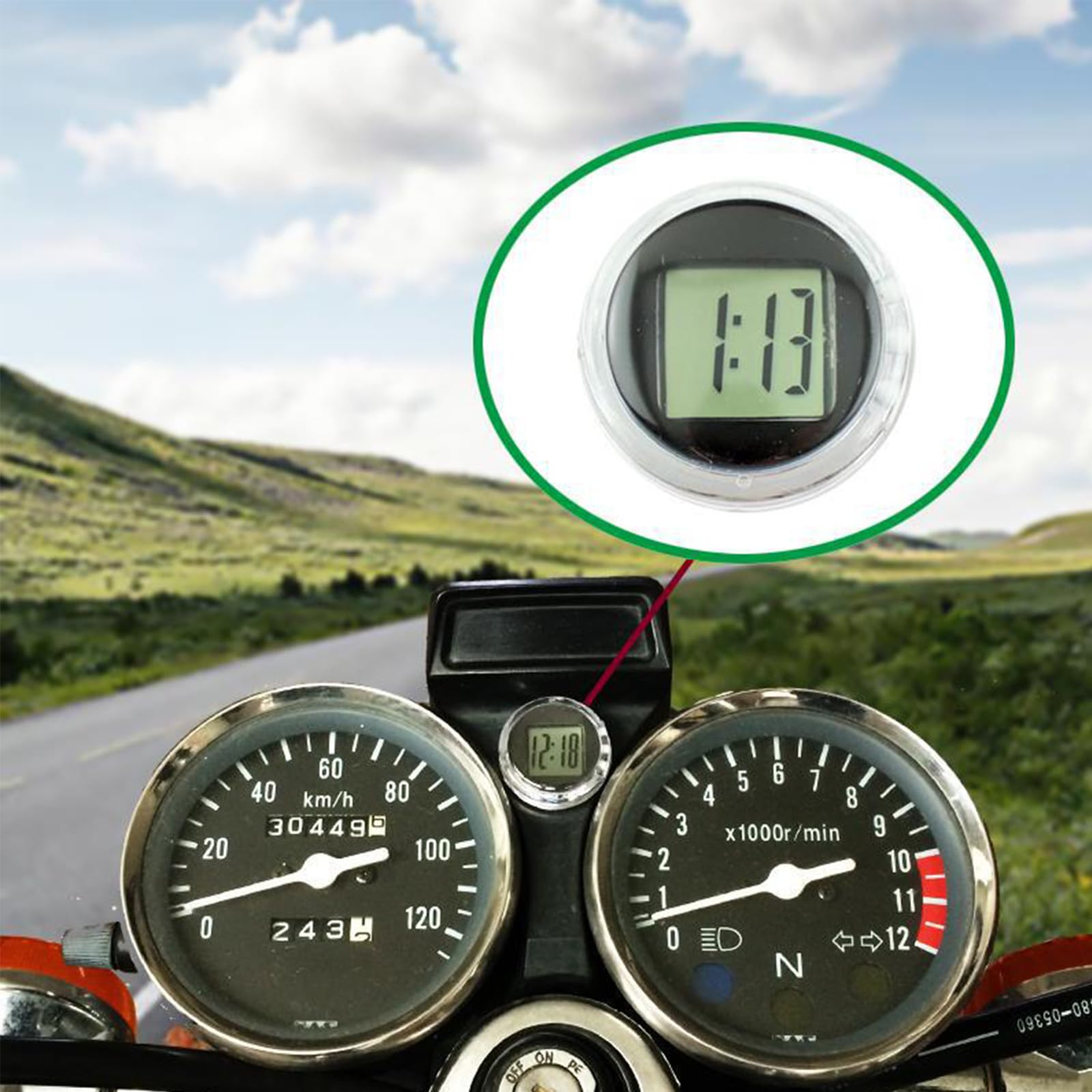 Amazon.co.jp: バイククロック デジタル時計 防水 小型 耐久性