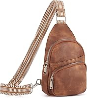CLUCI Small Sling Bag for Women: Vegan Leather Fanny Pack Crossbody Chest Bag with Adjustable Guitar Strap