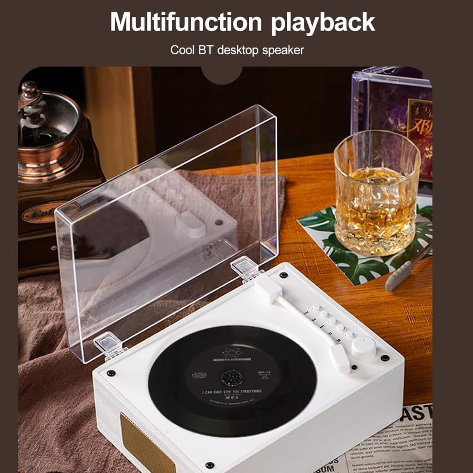 Lettore di Cassette Bluetooth CD Boombox Radio Portatile Retro Record, Musica Domestica con Altoparlanti Telecomando, Effetto sonoro Spaziale a 360°, Supporta unità Flash USB/Computer/Esterno