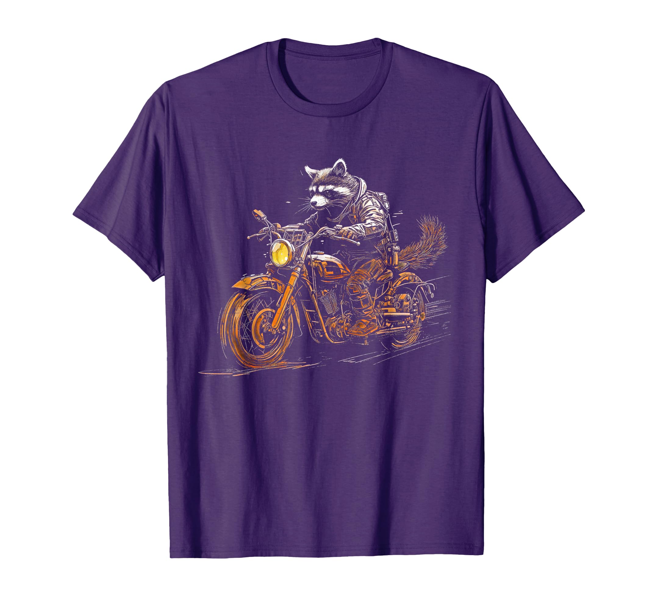 Retro Raccoon Motorcycle Biker Raccoon Riding Motorcycle T-Shirt
