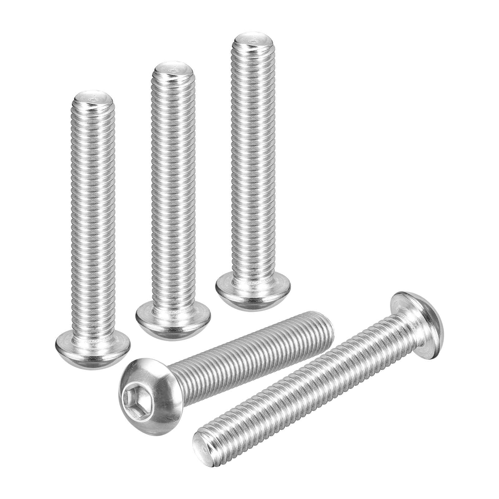 DTGN M10-1.5x60mm Button Head Socket Cap Screws - 10Pack - Good for Road Bicycle, Mountain Bike, Auto, Motorcycle - 304 Stainless Steel Whitewashed - Hex Socket Drive Fasteners โ image 1