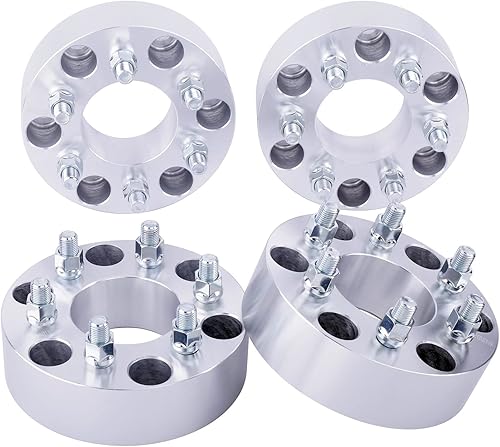 DCVAMOUS 4 adaptadores de rueda de 6 x 5 a 6 x 5.5 pulgadas con pernos de 12 x 1.5 de 3.075in de diámetro compatible con Chevrolet GMC 6 de 6 x 127