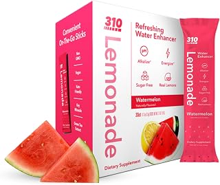 310 Nutrition Lemonade Sugar-Free Water Flavoring Packets - Powdered Drink Mixes & Flavorings with Alkalizing Minerals - Water Enhancer Packets for Energy & Instant Hydration - Watermelon 30 Singles