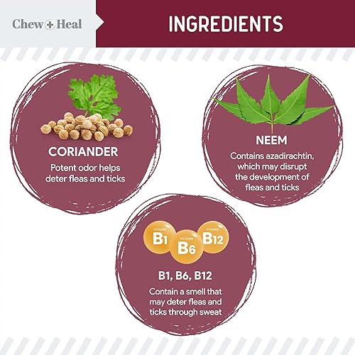 Miniatura 2 de Prevención masticable de pulgas y garrapatas para perros, 180 deliciosos masticables suaves, fabricados en Estados Unidos, defensa natural para