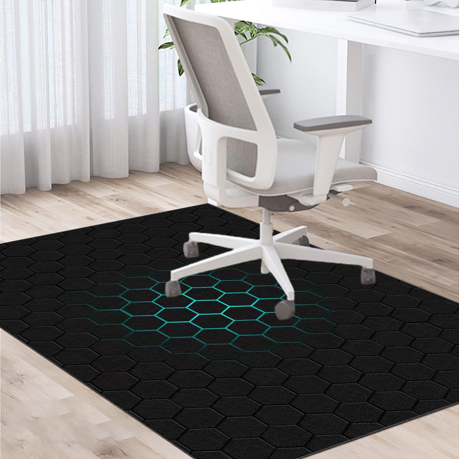 Zteiuqx Computer Gaming Chair Mat,Office Chair Mat for Hardwood Floor & Carpeted Floor, Heavy Duty Floor Protector Desk Chair Mat for Carpet Floors, Non Slip Chair Mat for Home Office 140 x 180 cm