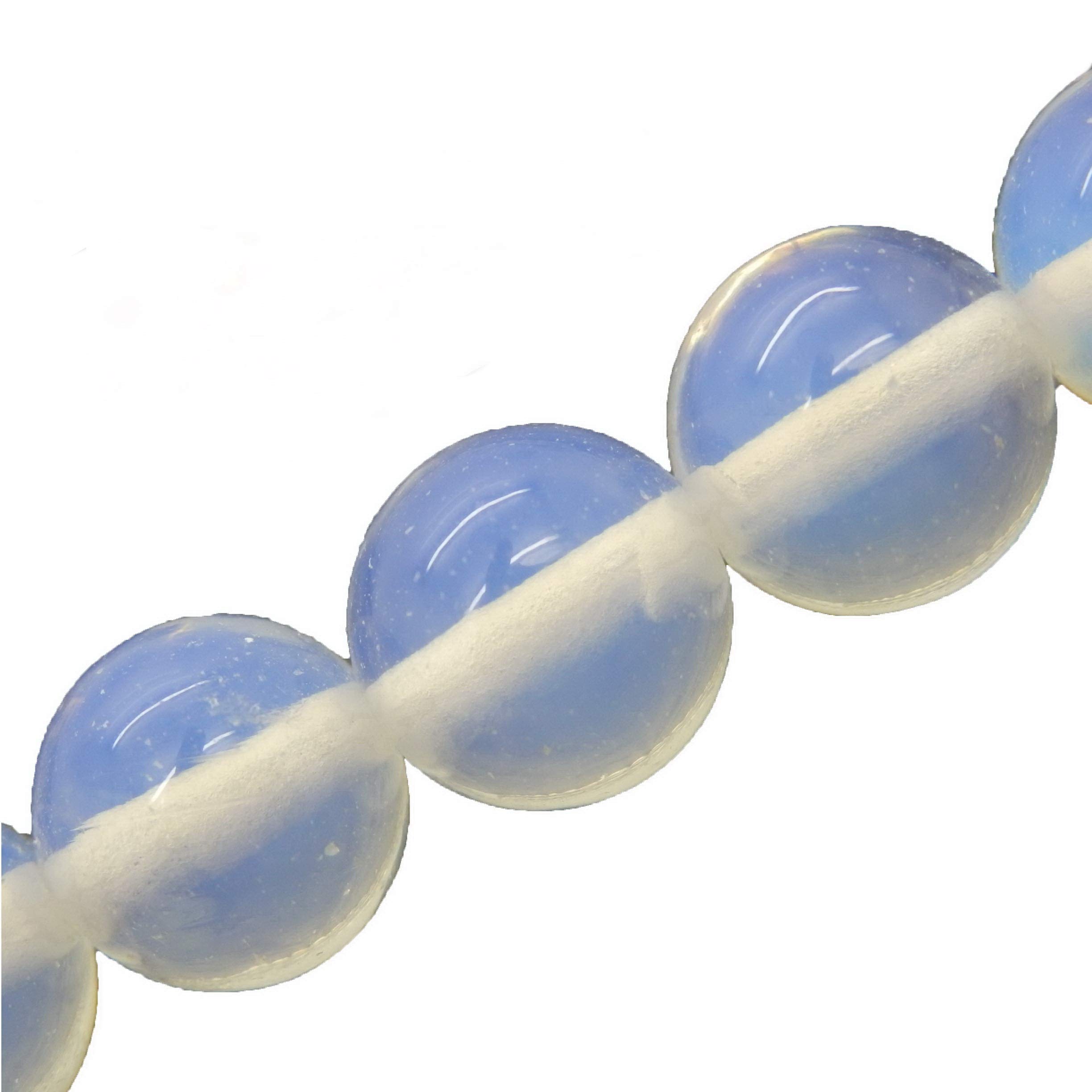 Fukugems White Opal Synthetic Gemstone Beads For Jewelry Making, Sold Per Bag 5 Strands Inside (, 10Mm)
