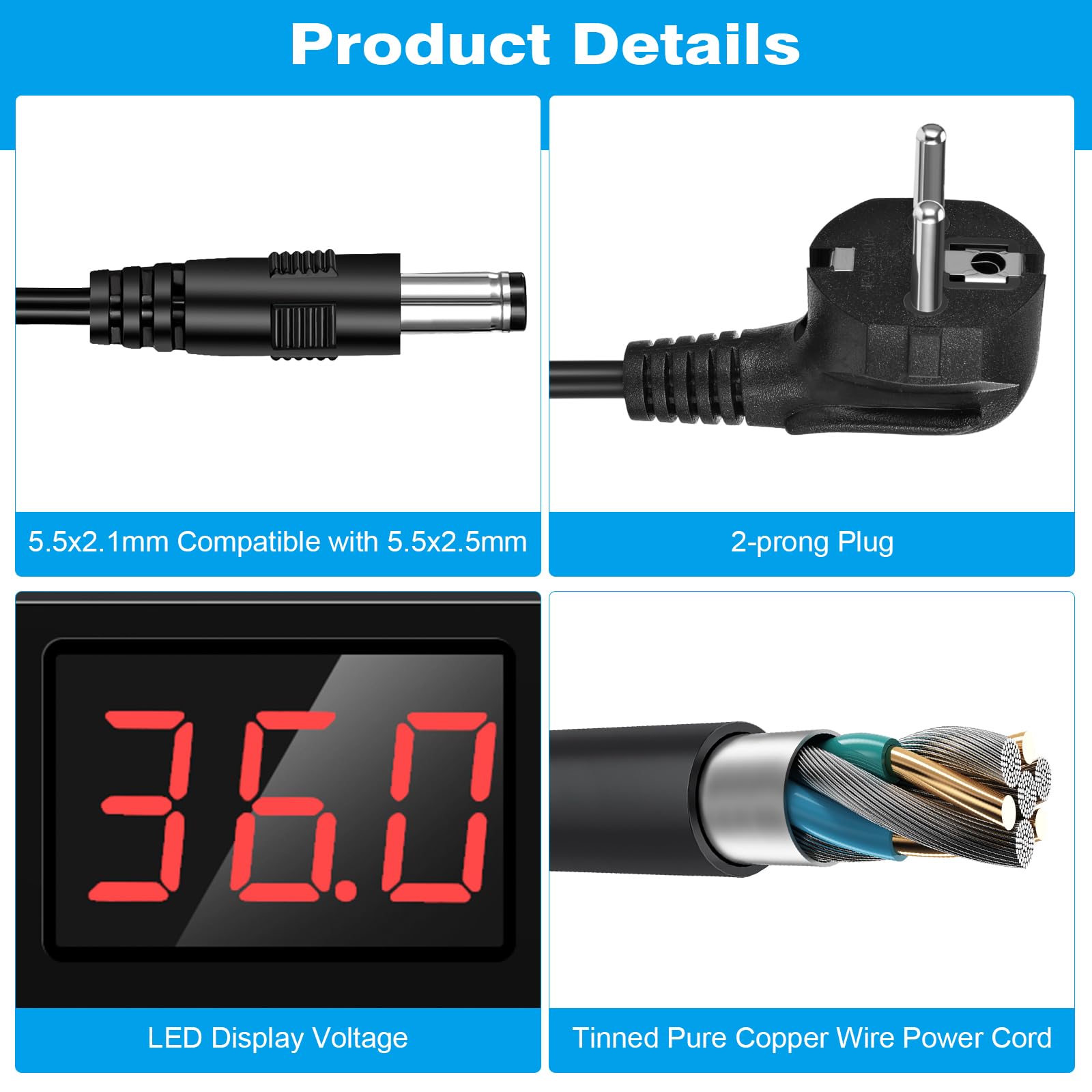 Indmird Adattatore di Alimentatore Regolabile 3V-24V 3A 72W Alimentatore Universale AC/DC 100V-240V Adattatore Universale con 14 Punte e Convertitore di Polarità Per Elettronica 3V-24V DC Motore DVD
