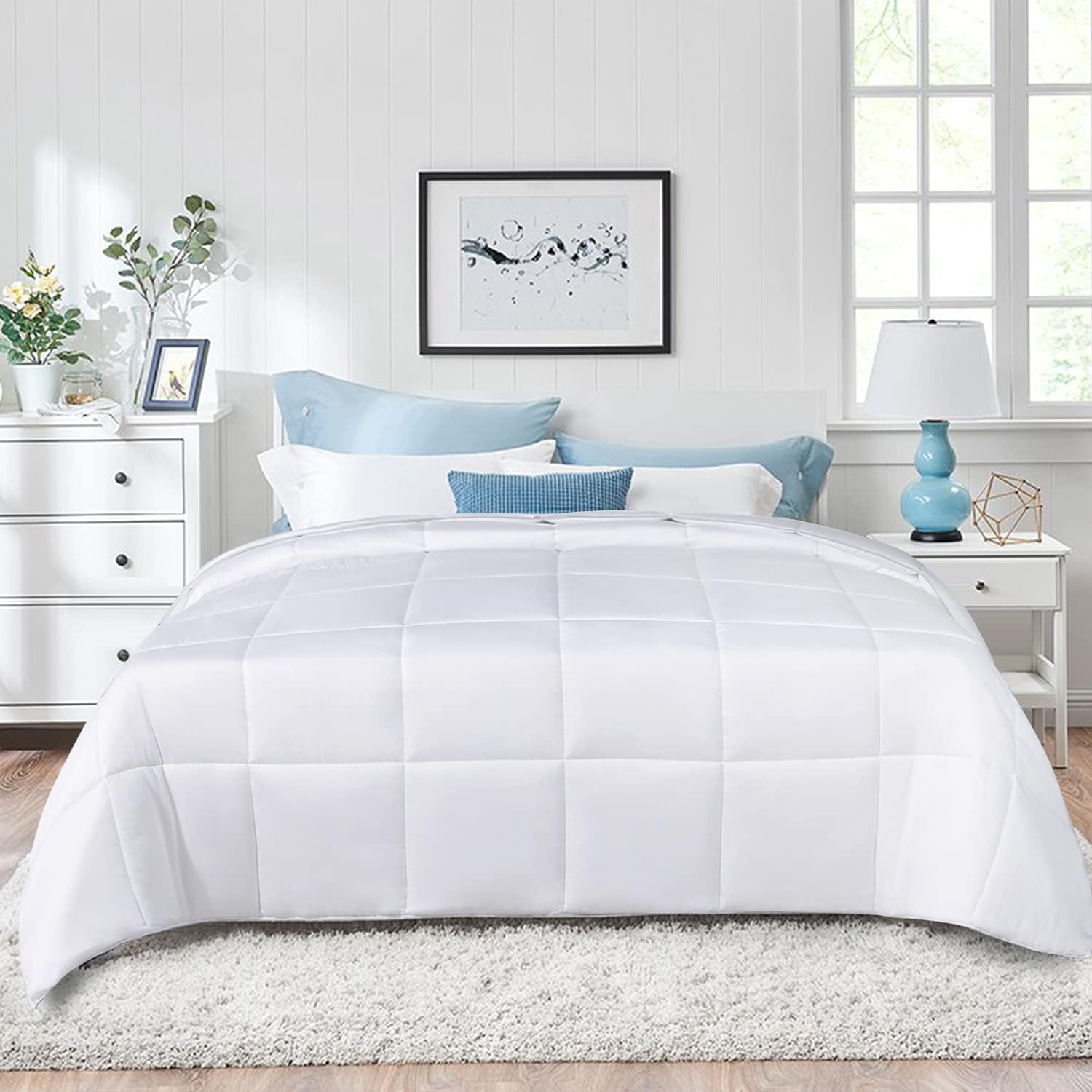 Supodon Cooling Bamboo Comforter Queen Size BambooFilled+100 Bamboo