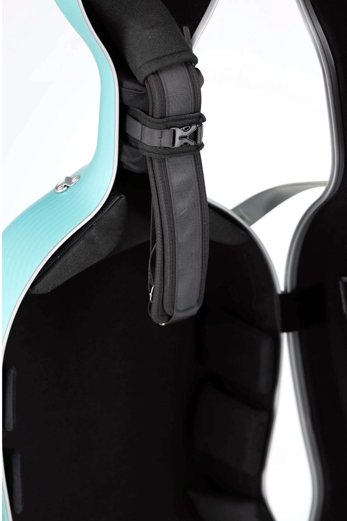 GEWA Custodia per violoncello FUN Series policarbonato 4/4 Verde/Grigio, interno nero, 2 cinghie zaino rimovibili, tasca accessori, sospensione imbottita, maniglia laterale aggiuntiva