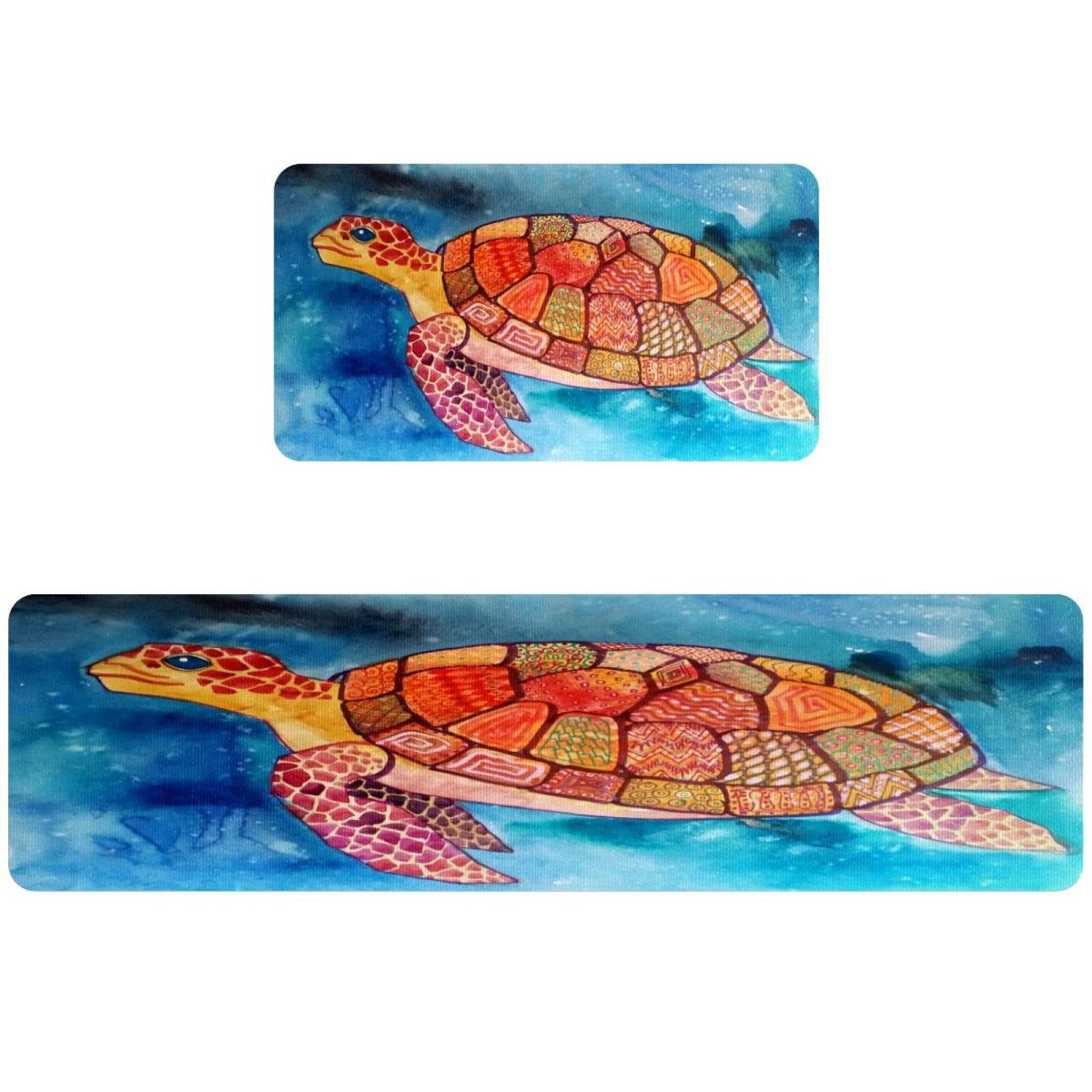 Tapete de cocina antideslizante y lavable con diseño de tortuga