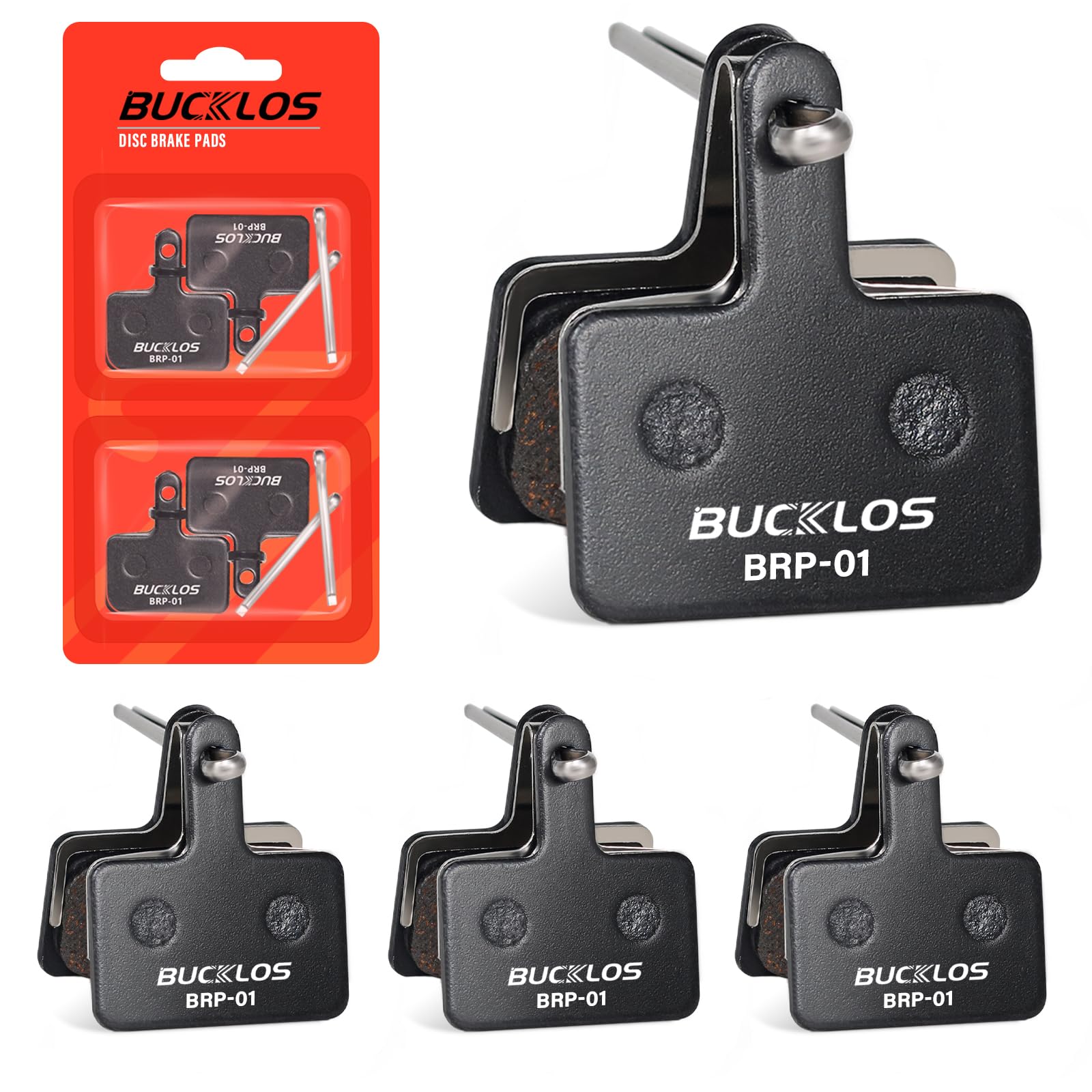 AEYINO 4 Pairs Bike Brake Pads for TRP Tektro Shimano MT200 Deore Br-M575 M525 M515 T615 T675 M505 M495 M486 M485 M475, Disc Bicycle Brakes Pads for Mountain Bike/Electric Bike/Road/Scooter
