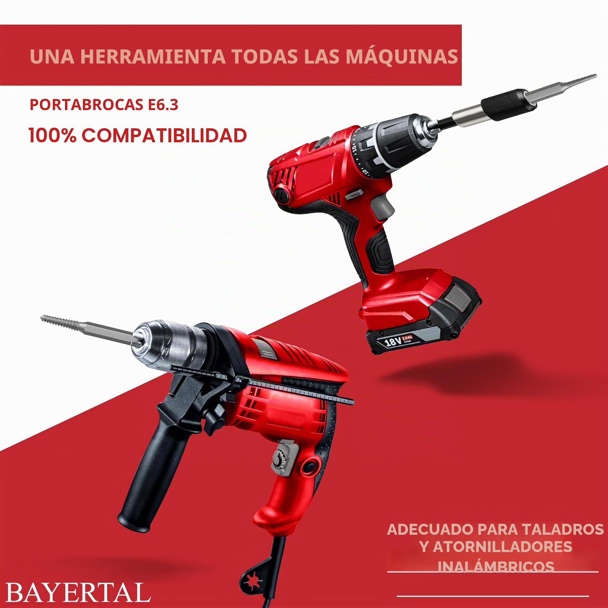 Juego de extractores de tornillos 6 piezas E6.3 - Extractor izquierdo con portapuntas de cambio rápido - Destornillador + extractor para tornillos dañados y atascados
