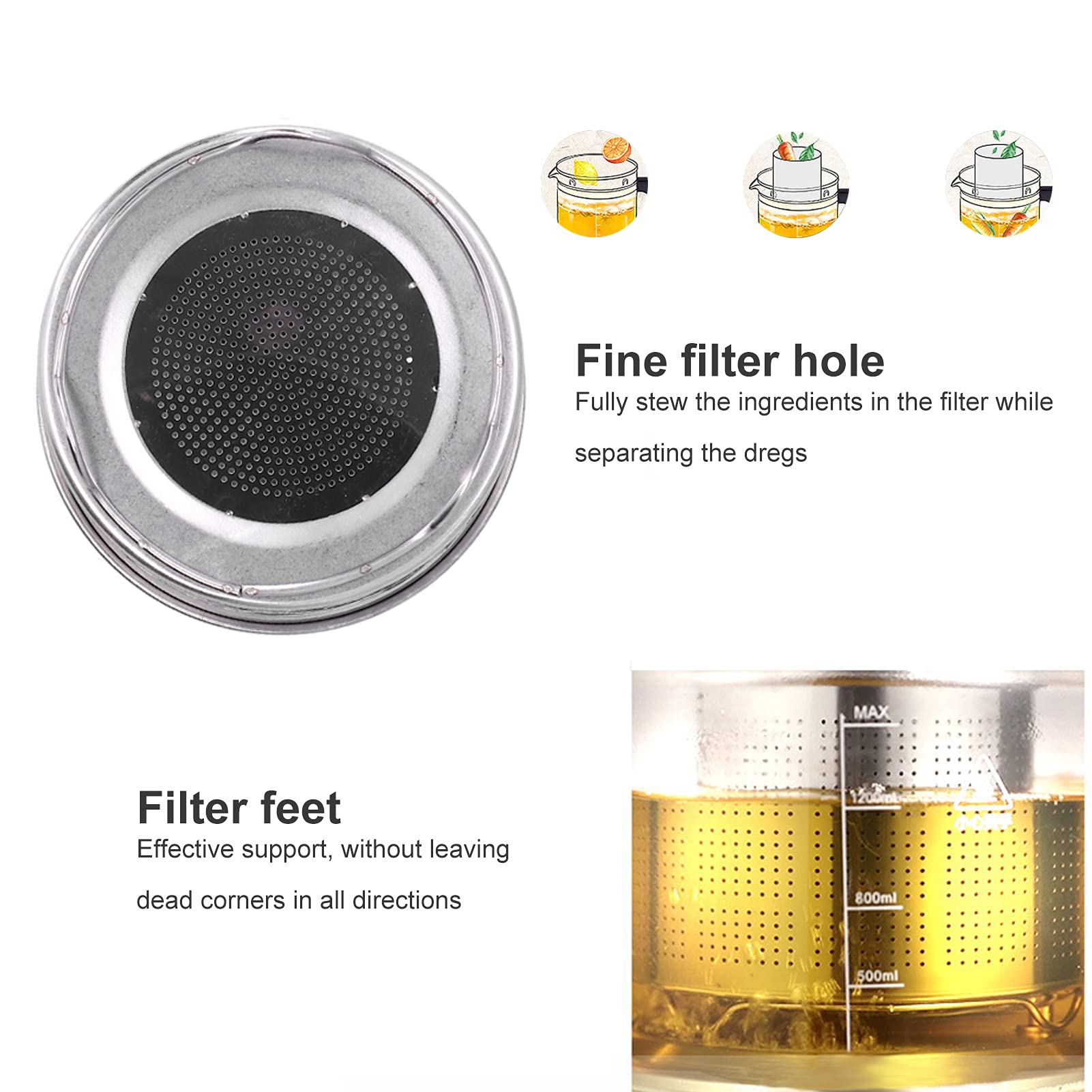 Infuseur à thé, passoire à thé à Mailles Fines, infuseur à thé en Acier Inoxydable avec poignée, infuseur à Boule de thé pour thé en Vrac et épices de Cuisine, assaisonnements
