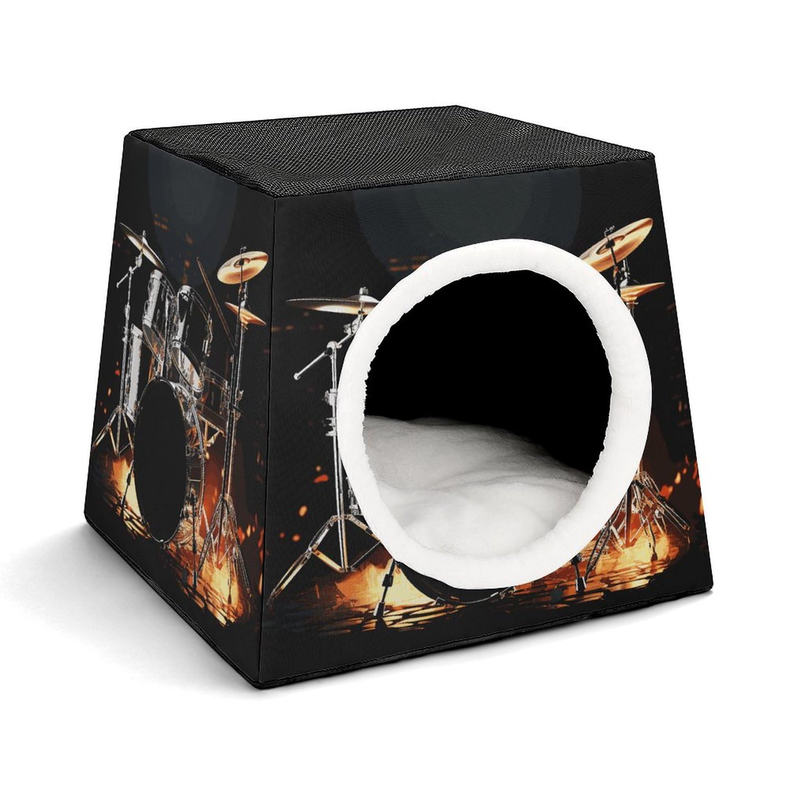 Maison pour chats d'intérieur chaude et douce Drummer Pet Hut abri isolé pour l'hiver