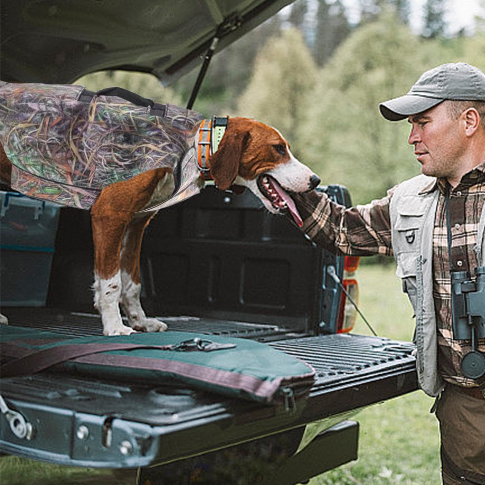 Gilet De Chasse pour Chien, Respirant Gilet De Sécurité en Néoprène pour Chien avec Poignée, Réglable Grands Chiens Sécurité Harnais Vestes pour Extérieur, Randonnée, Camping