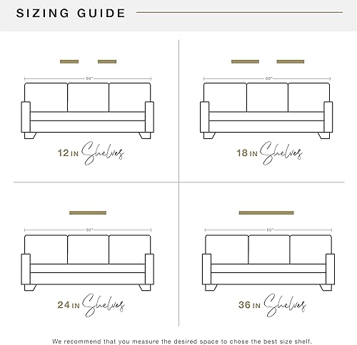 Miniatura 6 de MCS Estante flotante, estante de madera para decoración de habitación, negro, 24 x 8 pulgadas