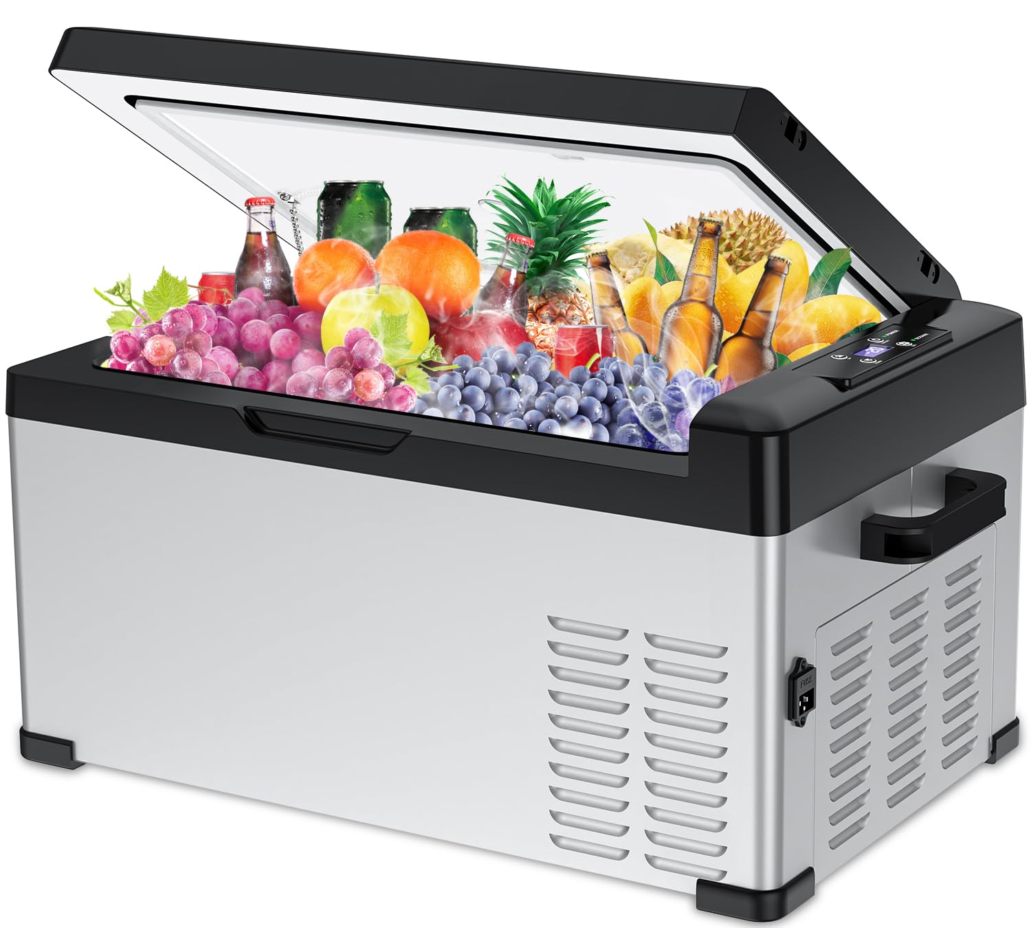 12V/100V Car Refrigerator Fridge Freezer Electric Plug in Cooler with AC DC Cord for Car Truck RV Vehicle Home - 26QT/25L