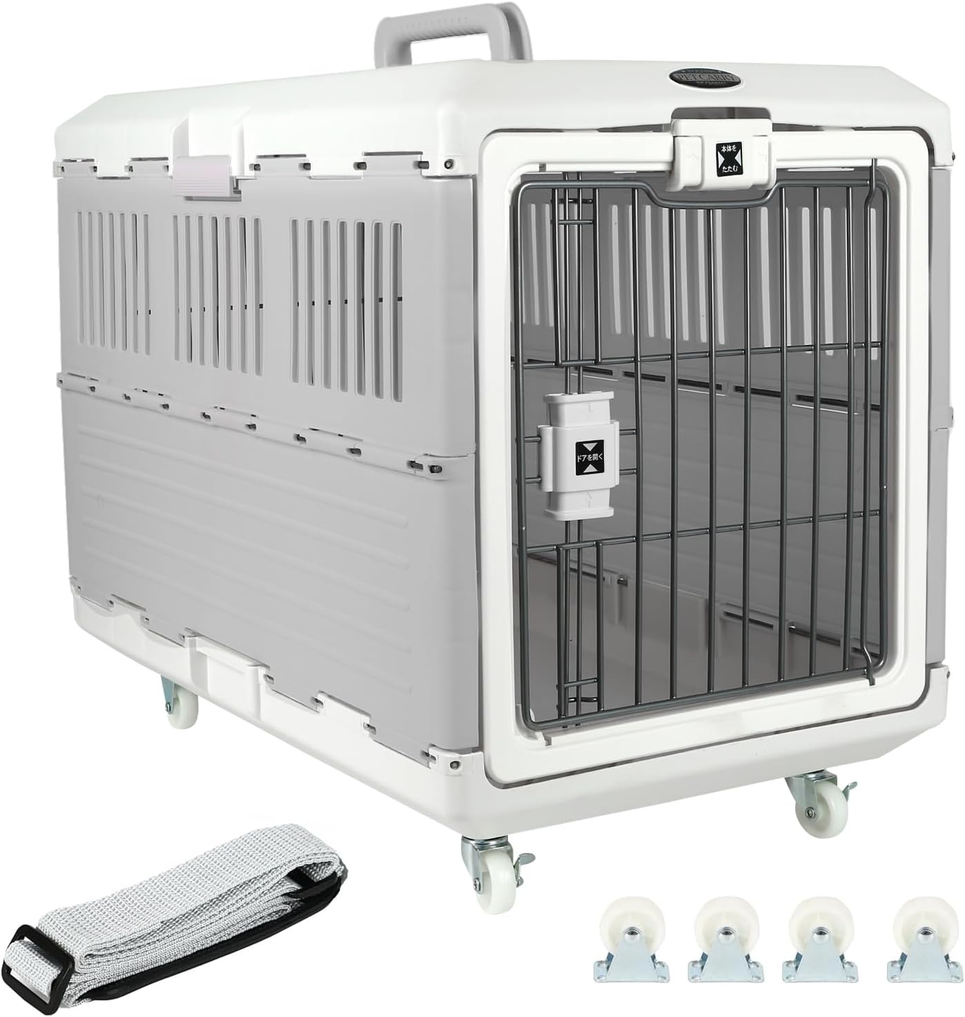 Collapsible Pet Carrier 27" with Wheels and Straps