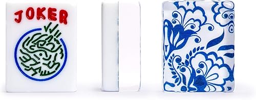 Miniatura 6 de Yellow Mountain Imports American Mahjong juego chinoise con funda de cuero sintético suave estantes todo en uno con empujadores monedas de apuestas