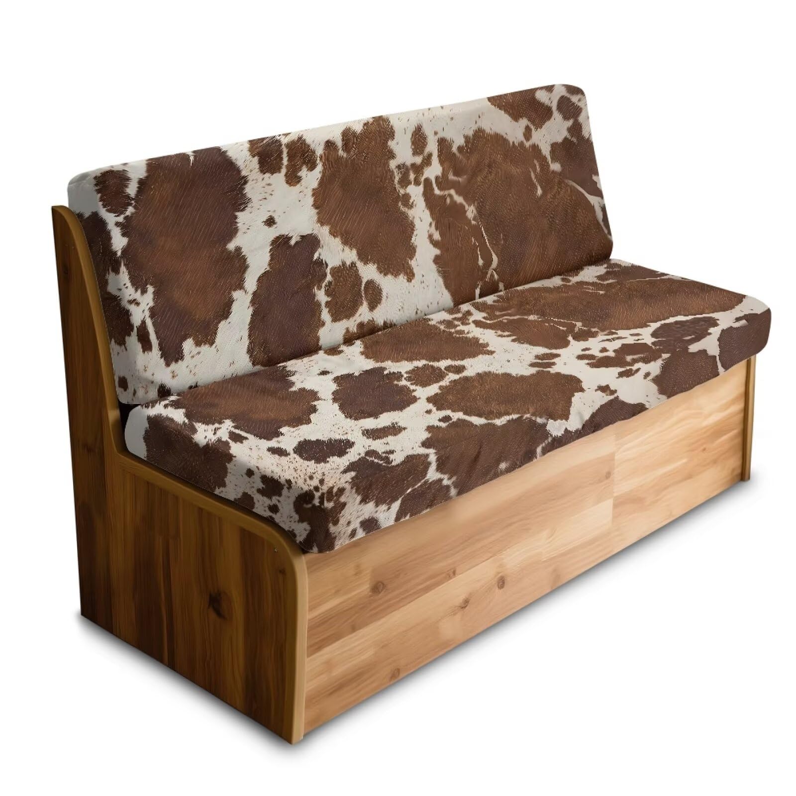 Photo 1 of Yorfeemge RV Dinette Cushion Covers, Brown Cow Print 2-Piece Stretchable Camper Cushion Cover, Loveseat Cushions Slipcover, Couch Cover Replacement for RV Camper Car Bench