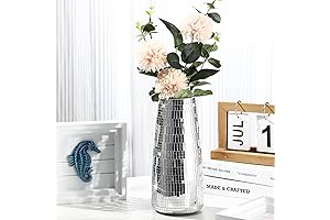 Disco Vase: Silver Disco Ball Planter for Mirror Mosaic Home Decor