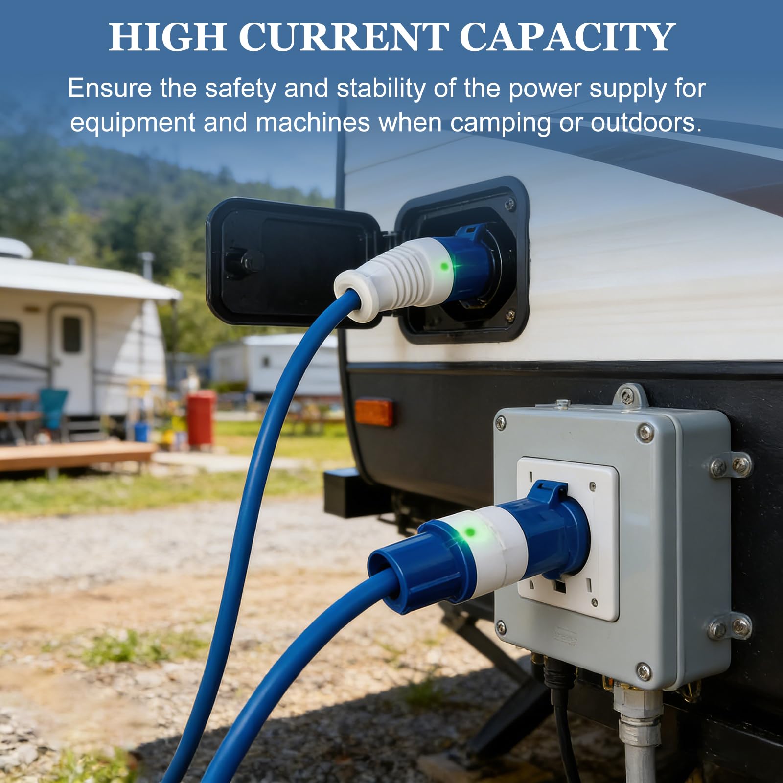 Rallonge CEE,10M 230V 16A CEE Rallonge Electrique,Rallonge Camping Car,Câble Rallonge Caravane CEE pour Camping Et Activités De Plein Air,IP44,Chantiers,Industrie, Espaces xEtérieurs,Bleu