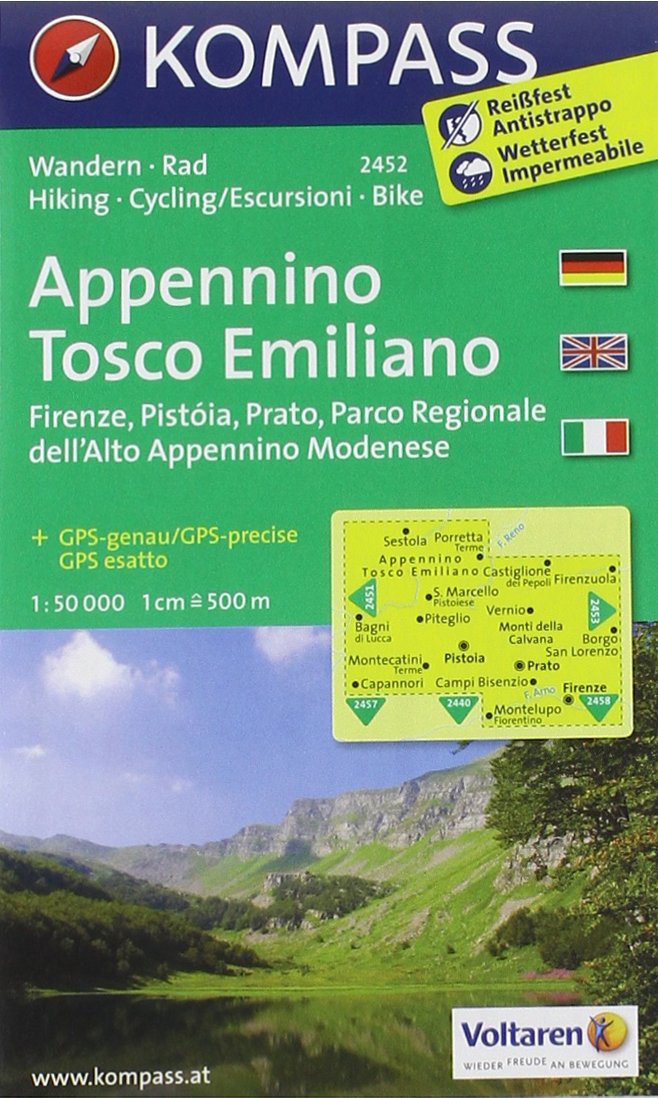Appennino Tosco Emiliano - Firenze - Pistóia - Prato - Parco Regionale dell'Alto Appennino Modenese: Wanderkarte mit Radtouren. GPS-genau. 1:50000 (KOMPASS Wanderkarte, Band 2452)