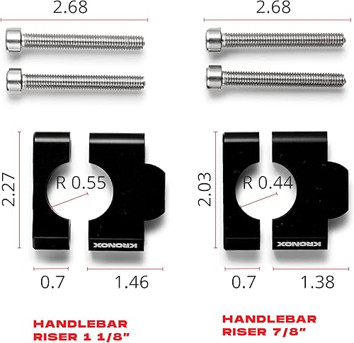 Miniatura 7 de KRONOX Elevadores de manillar de motocicleta de alta calidad, fabricados con aleación de aluminio CNC, elevador de manillar duradero en acabado