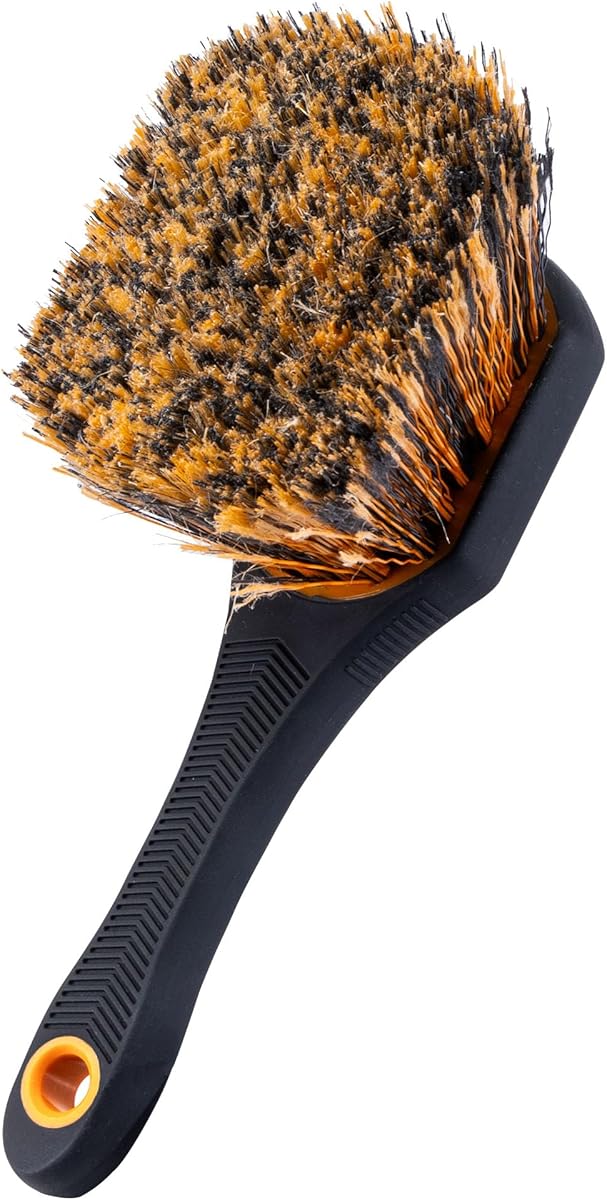 Suds Lab Wheel Spoke Brush Rubberized Handle Soft Bristle Car Detailing Wheel Brush, Rim, Wheel, Dust Cleaner Brush : Automotive