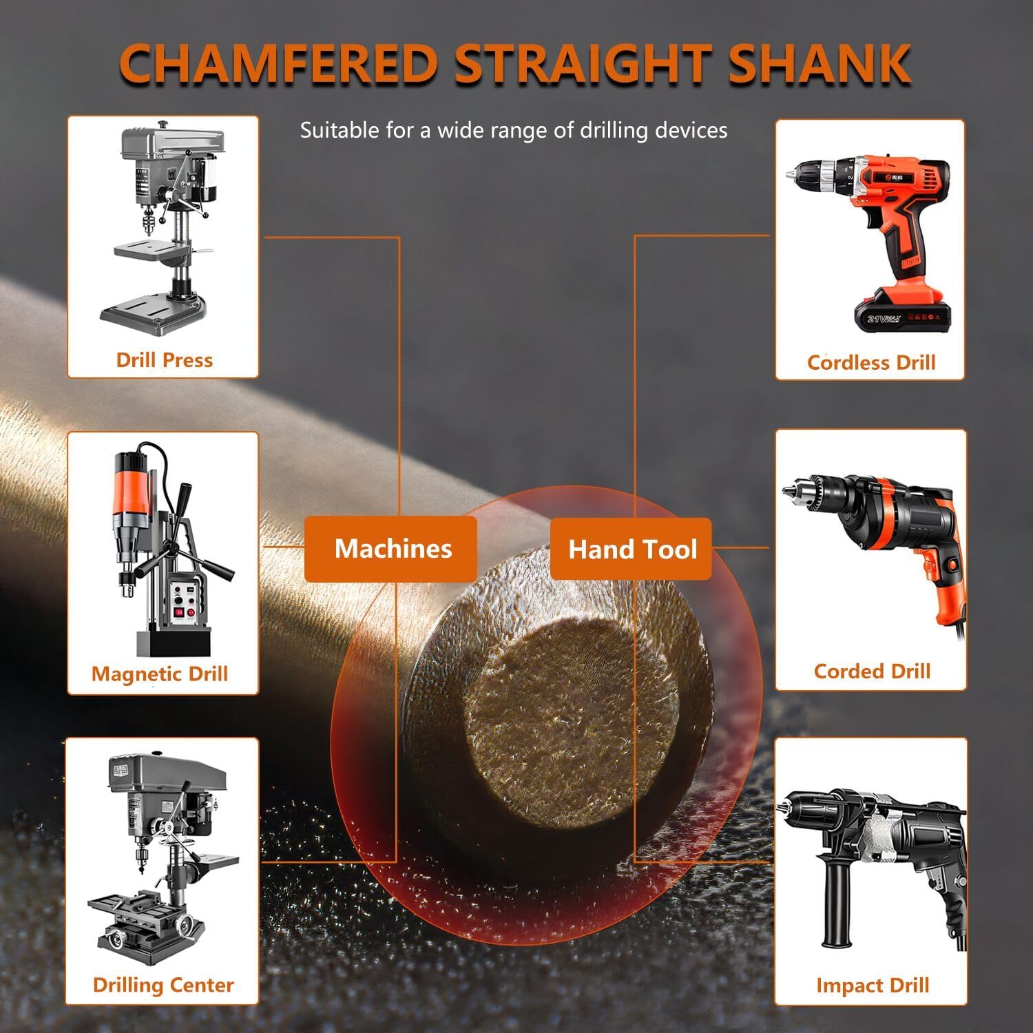 Hymnorq 15-Piece M35 Cobalt Drill Bit Set, Metric 1.5 to 10mm, 5% Cobalt HSS for Drilling Hard Metal Stainless Steel Cast Iron, Fully Ground Jobber Length Bits with 135° Split Point Tough Indexed Case