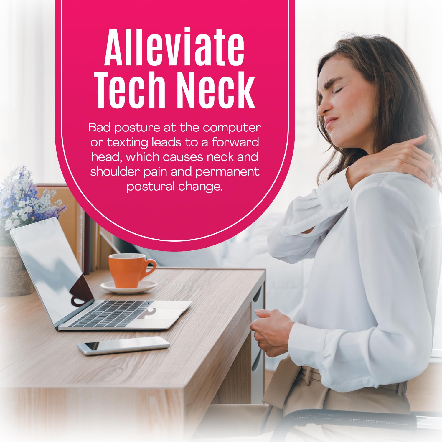 HEADFLOATER: El cuello se estira para aliviar el cuello tecnológico, diseñado para aliviar la tensión y el dolor en el cuello y los hombros