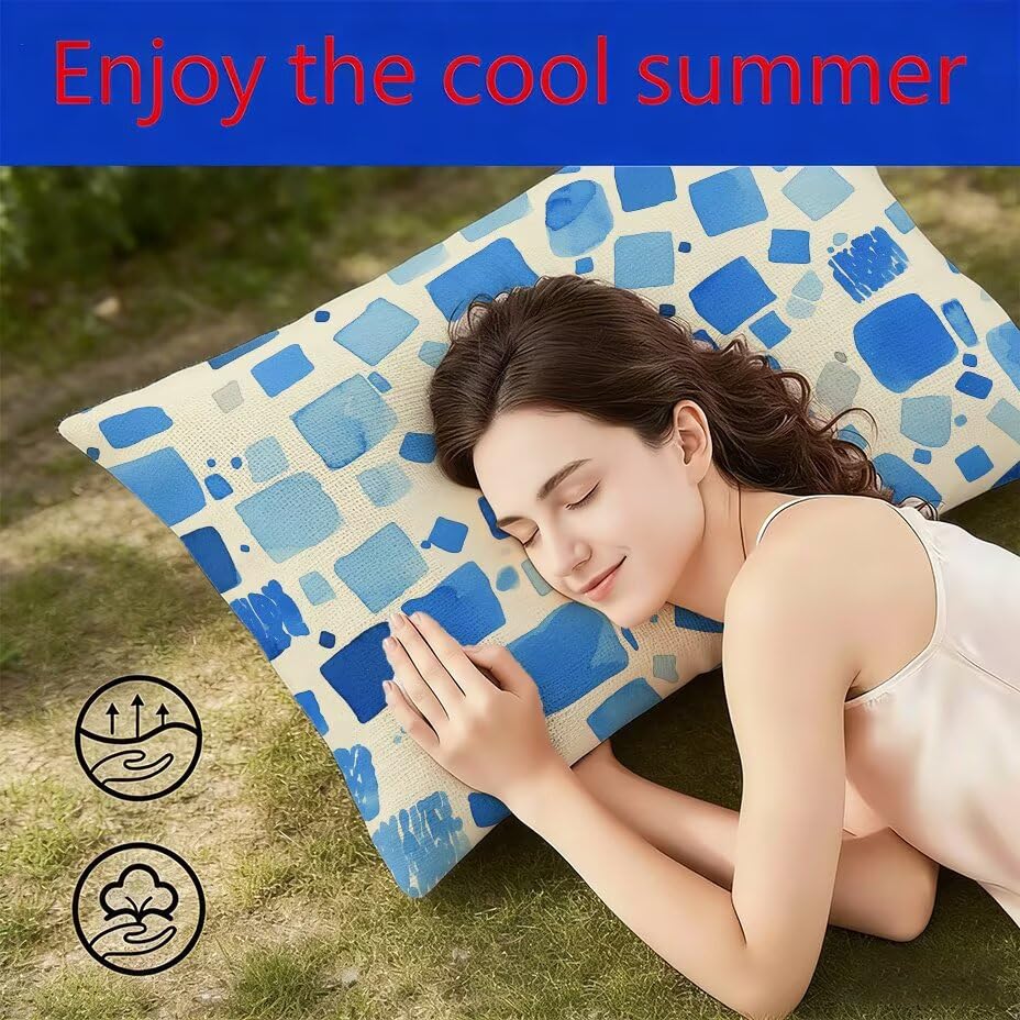 Housses de coussin de jardin 50x70 bleu imperméables - 4