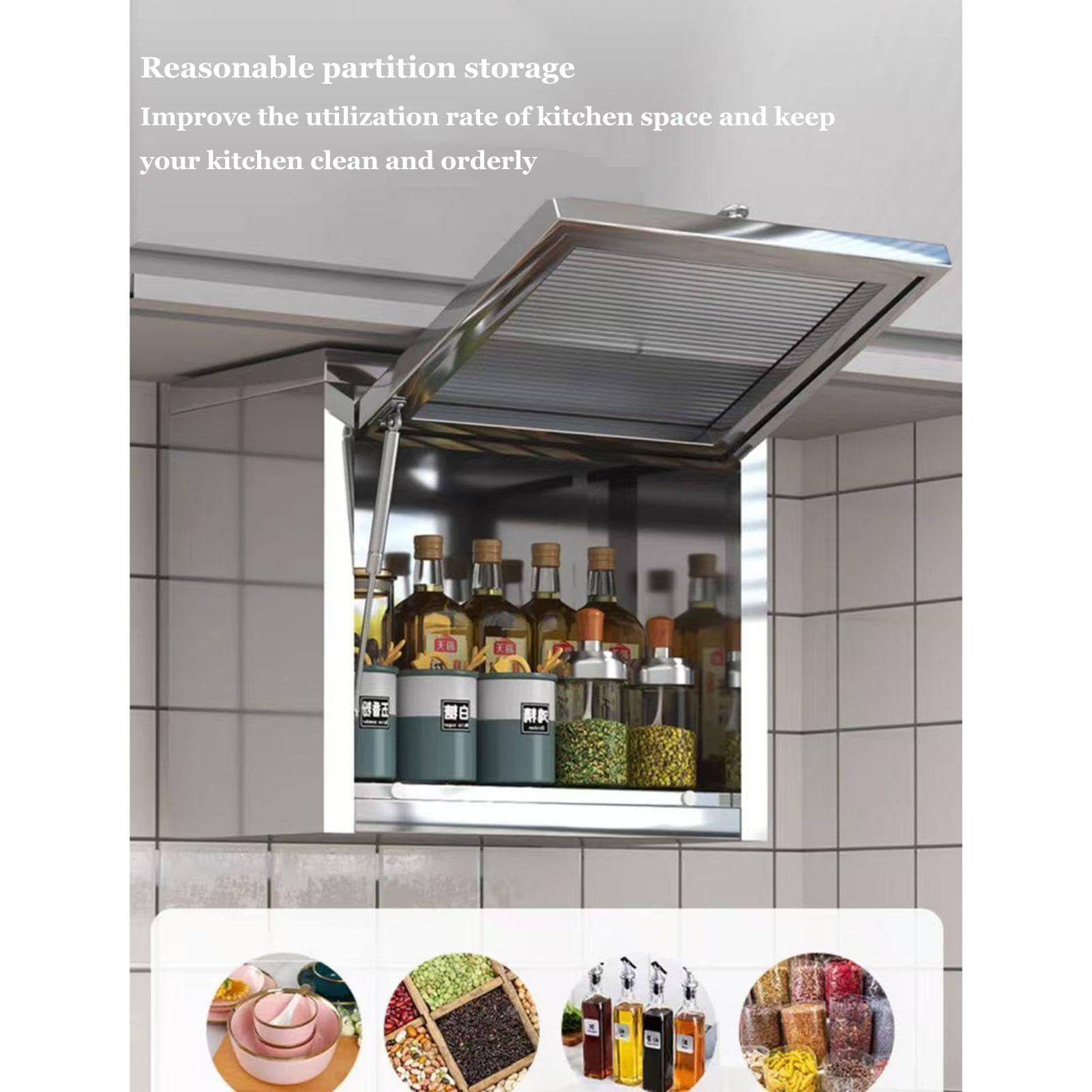 Armoire de cuisine murale moderne et peu encombrante - Étagère à épices à suspendre avec portes en verre pour salle à manger et salle de bain